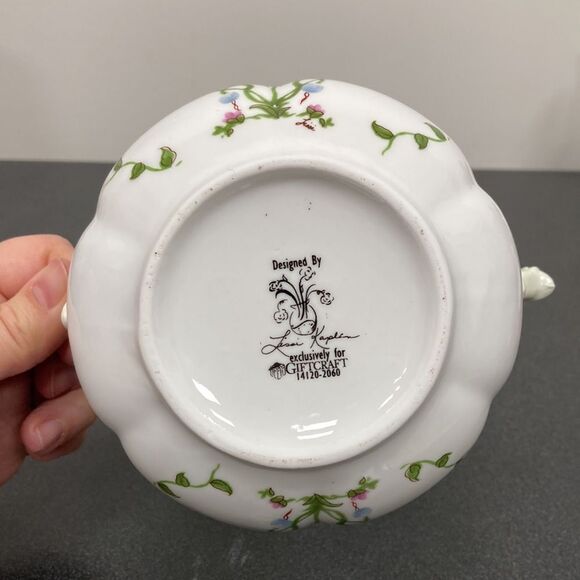 Lissi Kaplan Giftcraft China Crocus Sugar Pot & Creamer with Gold Top and Rim - Picture 16 of 16